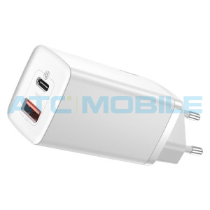 Nab&iacute;ječka Baseus GaN2 Lite 65W (USB-C, USB) b&iacute;l&aacute;