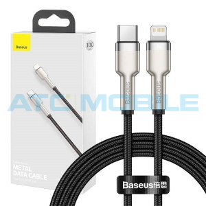 Kabel Baseus Cafule USB-C / Lightning čern&yacute; (20W, 2m)