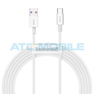 Kabel Baseus Superior USB / USB-C b&iacute;l&yacute; (66W, 2m)