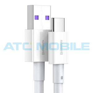 Kabel Baseus Superior USB / USB-C b&iacute;l&yacute; (66W, 2m)