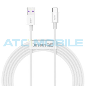 Kabel Baseus Superior USB / USB-C b&iacute;l&yacute; (66W, 2m)