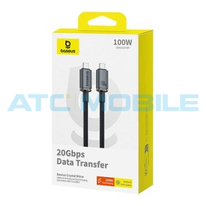 Kabel Baseus Crystal Shine USB-C / USB-C čern&yacute; (100W, 1,5m, 20Gb)