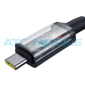 Kabel Baseus Crystal Shine USB-C / USB-C čern&yacute; (100W, 1,5m, 20Gb)