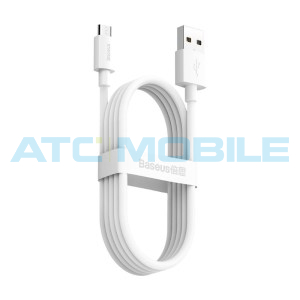 Sada kabelů Baseus Simple Wisdom USB / microUSB b&iacute;l&yacute; (2,1A, 1,5m) - 2 ks v balen&iacute;