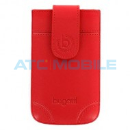 Pouzdro bugatti SlimCase Dublin, kůže, M (7,3cm x 12,2cm) červen&eacute;