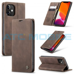 Pouzdro CaseMe Magnetic Book iPhone 12, 12 Pro hněd&eacute;