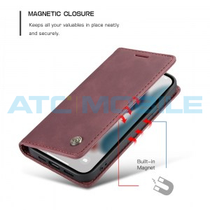 Pouzdro CaseMe Magnetic Book iPhone 13 Mini červen&eacute;
