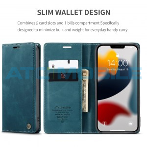 Pouzdro CaseMe Magnetic Book iPhone 13 Pro modr&eacute;
