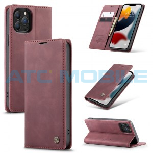 Pouzdro CaseMe Magnetic Book iPhone 13 Pro červen&eacute;