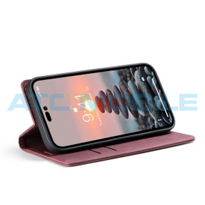 Pouzdro CaseMe Book  iPhone 15 Pro Max červen&eacute; (Wine Red)