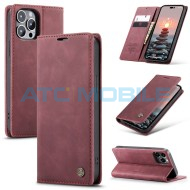 Pouzdro CaseMe Book  iPhone 15 Pro červen&eacute; (Wine Red)