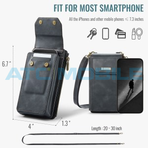 Luxusn&iacute; ta&scaron;ka CaseMe čern&aacute; (telefon, karty, RFID blokace, velikost do 7,3