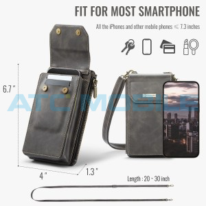 Luxusn&iacute; ta&scaron;ka CaseMe tm. hněd&aacute; (telefon, karty, RFID blokace, velikost do 7,3