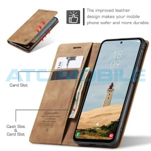 Pouzdro CaseMe Magnetic Book Samsung Galaxy A56 5G (SM-A566) světle hněd&eacute;