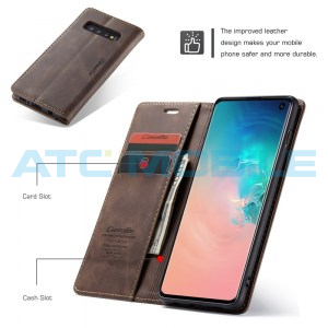 Pouzdro CaseMe Magnetic Book Samsung Galaxy S10 (SM-G973) hněd&eacute;