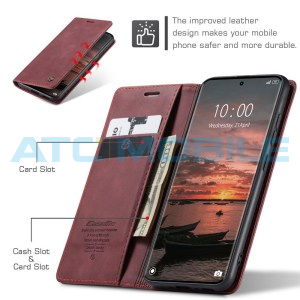 Pouzdro CaseMe Book Redmi Note 15 4G/5G červen&eacute;
