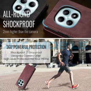 Pouzdro CaseMe Book Redmi Note 15 4G/5G červen&eacute;