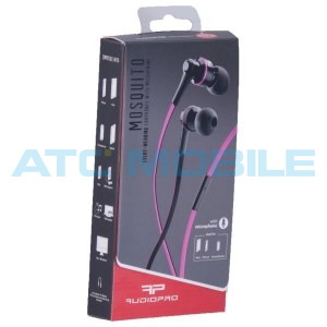 Stereo sluch&aacute;tka AUDIOPRO Mosquito s mikrofonem, konektor 3,5mm jack, ploch&yacute; kabel, černo-&scaron;ed&eacute;