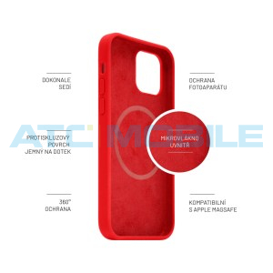 Zadn&iacute; kryt FIXED MagFlow s podporou Magsafe iPhone 14, červen&yacute;