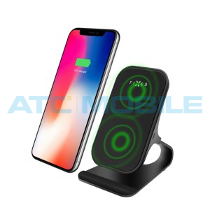 Stoj&aacute;nek s rychl&yacute;m bezdr&aacute;tov&yacute;m nab&iacute;jen&iacute;m FIXED Frame Wireless 15W, čern&yacute;