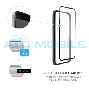 Tvrzen&eacute; sklo FIXED 3D Full-Cover iPhone 13, 13 Pro s aplik&aacute;torem čern&eacute;
