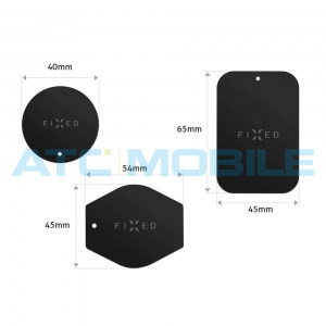 Sada n&aacute;hradn&iacute;ch pl&iacute;&scaron;ků k magnetick&yacute;m drž&aacute;kům FIXED Icon Plates, čern&aacute;