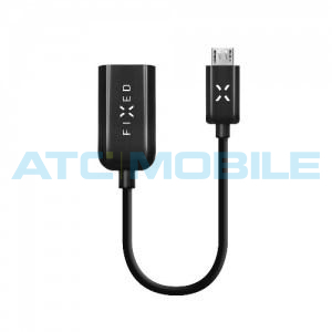 MicroUSB OTG adapt&eacute;r FIXED pro mobiln&iacute; telefony a tablety, USB 2.0, čern&yacute;