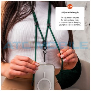 Univerz&aacute;ln&iacute; &scaron;ňůrka FIXED NeckUni pro telefony se zadn&iacute;m krytem, čern&aacute;