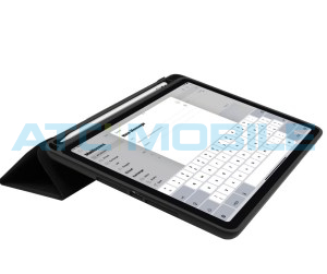 Pouzdro FIXED Padcover+ pro Apple iPad Air (2020/2022/2024) se stoj&aacute;nkem a pouzdrem pro Pencil, čern