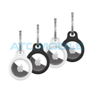 Silikonov&eacute; pouzdro FIXED silky pro Apple AirTag 4ks (2x čern&eacute; + 2x b&iacute;l&eacute;)