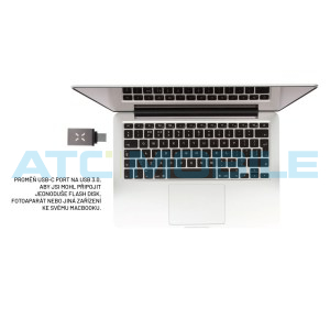 Redukce FIXED Link USB-A na USB-C hlin&iacute;kov&aacute;, &scaron;ed&aacute;