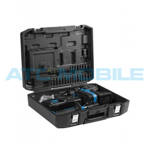 Set aku vrtac&iacute; &scaron;roubov&aacute;k bezuhl&iacute;kov&yacute; (HT2E222-0DD) H&ouml;gert 18V + nab&iacute;ječka HT2E242-C60 + aku 4Ah HT2E