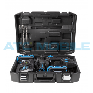 Set aku př&iacute;klepov&aacute; vrtačka s funkc&iacute; sek&aacute;n&iacute; (HT2E228) H&ouml;gert 18V + nab&iacute;ječka 4A + aku 2 x 4 Ah (HT2E2