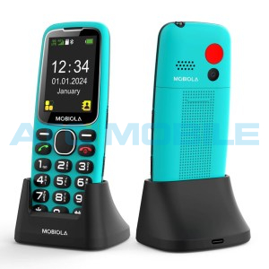 Mobiola MB4120 4G tyrkysov&aacute; + stoln&iacute; nab&iacute;ječka