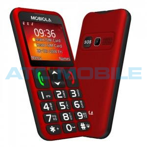 Mobiola MB700 Senior, červen&yacute; + stoln&iacute; nab&iacute;ječka