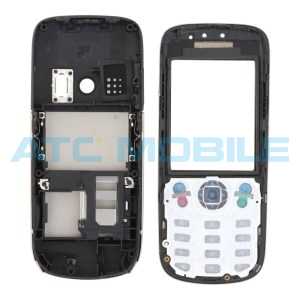 Předn&iacute;, středn&iacute;, zadn&iacute; kryt a kl&aacute;vesnice Nokia 6303 Classic stř&iacute;brn&yacute; (OEM)
