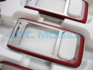 Předn&iacute; kryt Nokia E65 Red Silver, origin&aacute;n&iacute; - 0251380