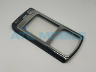 Předn&iacute; kryt telefonu Nokia N-70, barva čern&aacute; se stř&iacute;brn&yacute;m ornamentem kolem LCD a kl&aacute;vesnice (Black -