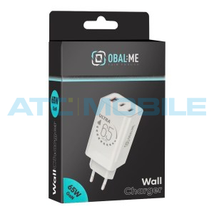 Nab&iacute;ječka OBAL:ME GaM 65W (USB + 2xUSB-C), b&iacute;l&aacute; 