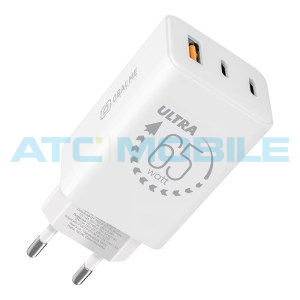 Nab&iacute;ječka OBAL:ME GaM 65W (USB + 2xUSB-C), b&iacute;l&aacute; 