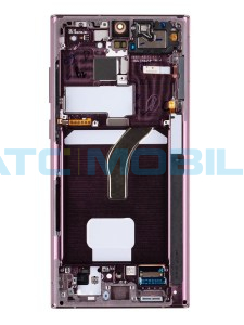Displej + dotyk + r&aacute;m Samsung Galaxy S22 Ultra 5G (SM-S908B) Burgundy - GH82-27489B