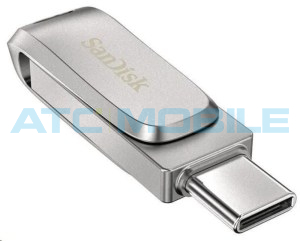 SanDisk Flash Disk Ultra Dual USB-C / USB-A 32GB stř&iacute;brn&yacute; (USB 3.1)