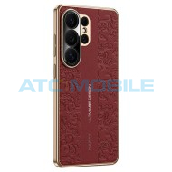Shield4U kryt z PU kůže Cloud Dragon Samsung Galaxy S25 Ultra 5G (SM-S938B) červen&yacute;