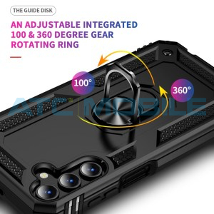 Shockproof kryt Shield4U Samsung Galaxy A15 (SM-A155, SM-A156) čern&yacute; s kroužkem