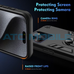 Shockproof kryt Shield4U ZTE A54 4G čern&yacute; s kroužkem