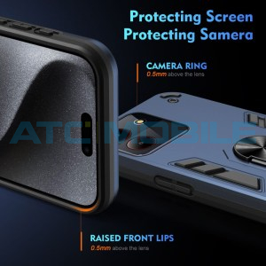 Shockproof kryt Shield4U ZTE A54 4G modr&yacute; s kroužkem