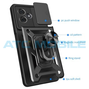 Shield4U Shockproof Camera Sliding kryt Motorola Moto G54 5G (XT2343-6) s uzavřen&iacute;m kamery čern&yacute;