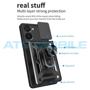 Shield4U Shockproof Camera Sliding kryt Realme C33 (RMX3624) s uzavřen&iacute;m kamery čern&yacute;