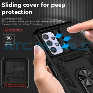Shockproof Camera Sliding kryt Shield4U Samsung Galaxy A23 5G (SM-A236) s uzavřen&iacute;m kamery čern&yacute;