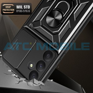 Shockproof Camera Sliding kryt Shield4U Samsung Galaxy A55 5G (SM-A556) s uzavřen&iacute;m kamery čern&yacute;